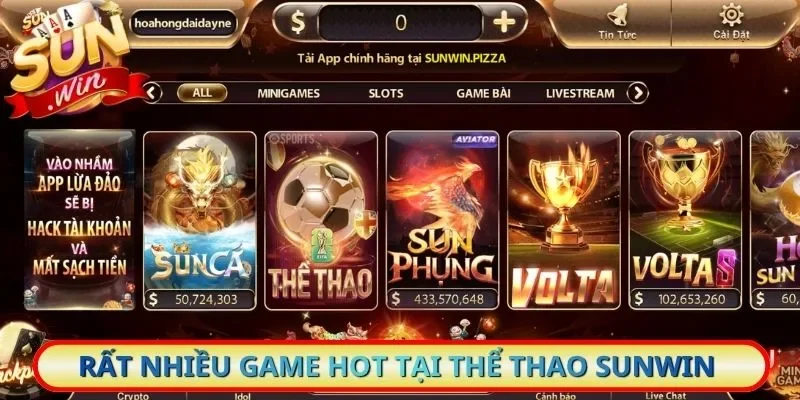 Rất nhiều game hot tại thể thao Sunwin 