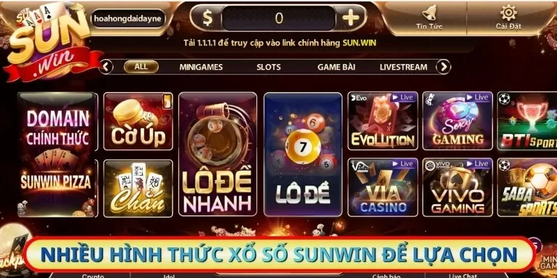 Nhiều hình thức xổ số Sunwin để lựa chọn